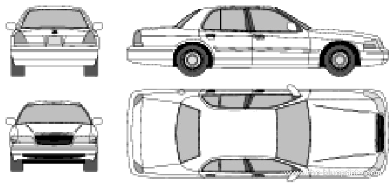 Ford LTD Crown Victoria (2001) - Форд - чертежи, габариты, рисунки автомобиля