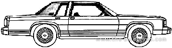 Ford LTD Crown Victoria Coupe (1981) - Форд - чертежи, габариты, рисунки автомобиля