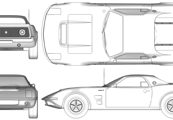 Ford Mach 2 - Форд - чертежи, габариты, рисунки автомобиля