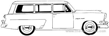 Ford Mainline Ranch Wagon (1954) - Ford - drawings, dimensions, pictures of the car