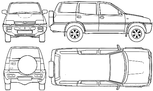 Ford Maverick LWB (1995) - Форд - чертежи, габариты, рисунки автомобиля
