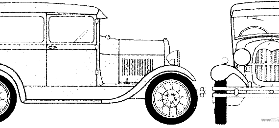 Ford Model A (1928) - Форд - чертежи, габариты, рисунки автомобиля