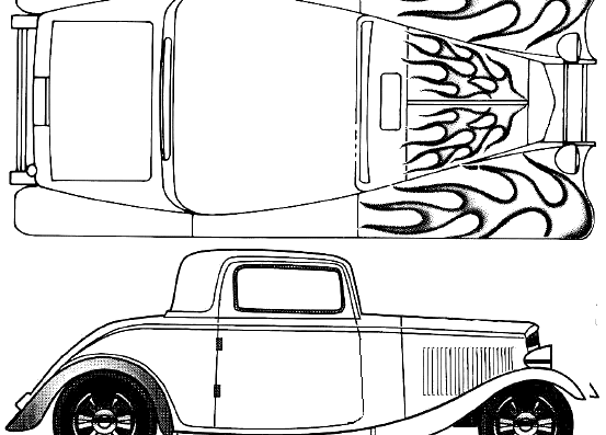Ford Model A 3-Window Coupe Custom (1931) - Ford - drawings, dimensions, pictures of the car