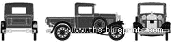 Ford Model A Pick-up - Форд - чертежи, габариты, рисунки автомобиля