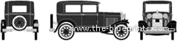 Ford Model A Sedan - Форд - чертежи, габариты, рисунки автомобиля