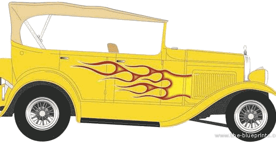 Ford Model A Touring Street Rod (1930) - Форд - чертежи, габариты, рисунки автомобиля