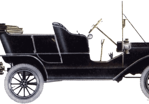 Ford Model T Tourer (1911) - Форд - чертежи, габариты, рисунки автомобиля