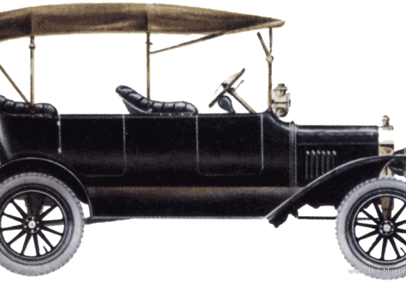 Ford Model T Tourer (1914) - Форд - чертежи, габариты, рисунки автомобиля