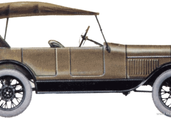 Ford Model T Tourer (1927) - Форд - чертежи, габариты, рисунки автомобиля