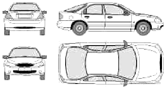 Ford Mondeo 5-Door (1996) - Форд - чертежи, габариты, рисунки автомобиля