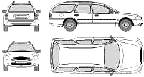 Ford Mondeo Estate (1996) - Форд - чертежи, габариты, рисунки автомобиля