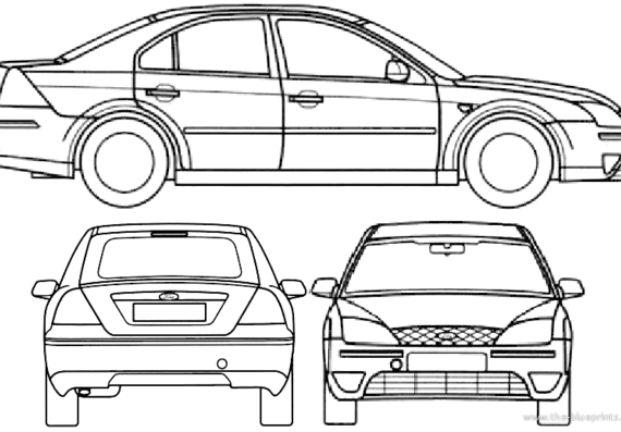 Ford Mondeo S2 4-Door - Форд - чертежи, габариты, рисунки автомобиля