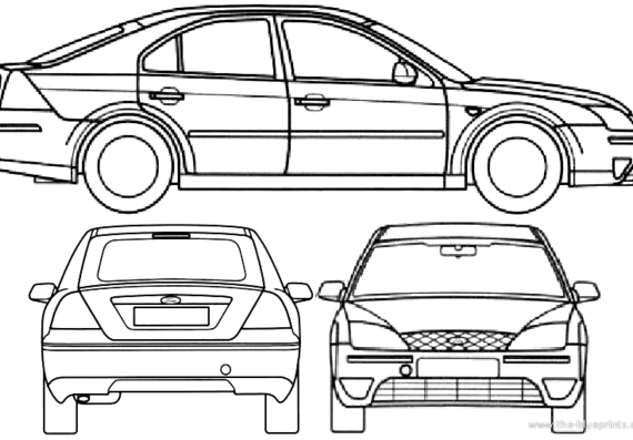 Ford Mondeo S2 5-Door - Форд - чертежи, габариты, рисунки автомобиля