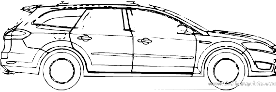 Ford Mondeo SIII Estate (2008) - Форд - чертежи, габариты, рисунки автомобиля