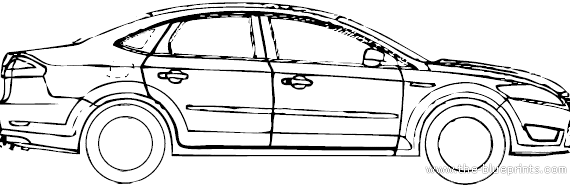 Ford Monseo SIII 4-Door (2008) - Форд - чертежи, габариты, рисунки автомобиля