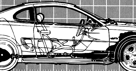 Ford Mustang (1996) - Форд - чертежи, габариты, рисунки автомобиля