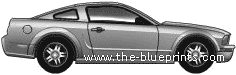 Ford Mustang (2008) - Форд - чертежи, габариты, рисунки автомобиля
