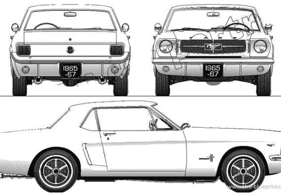 Ford Mustang 260 Coupe (1965) - Форд - чертежи, габариты, рисунки автомобиля