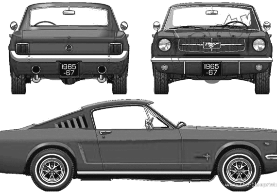 Ford Mustang 289 Fastback (1965) - Форд - чертежи, габариты, рисунки автомобиля