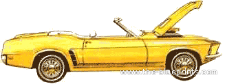 Ford Mustang 428 Convertible (1969) - Ford - drawings, dimensions, pictures of the car