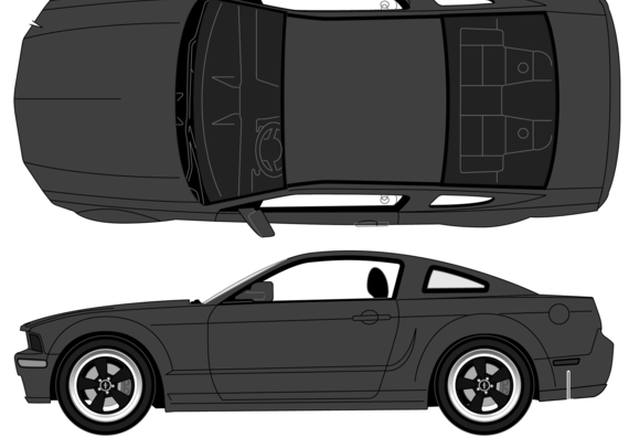 Ford Mustang Bullitt (2008) - Форд - чертежи, габариты, рисунки автомобиля