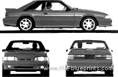 Ford Mustang Cobra (1993) - Форд - чертежи, габариты, рисунки автомобиля