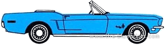 Ford Mustang Convertible (1968) - Ford - drawings, dimensions, pictures of the car