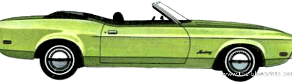 Ford Mustang Convertible (1971) - Форд - чертежи, габариты, рисунки автомобиля