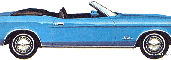 Ford Mustang Convertible (1972) - Форд - чертежи, габариты, рисунки автомобиля