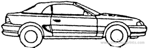 Ford Mustang Convertible (1997) - Форд - чертежи, габариты, рисунки автомобиля