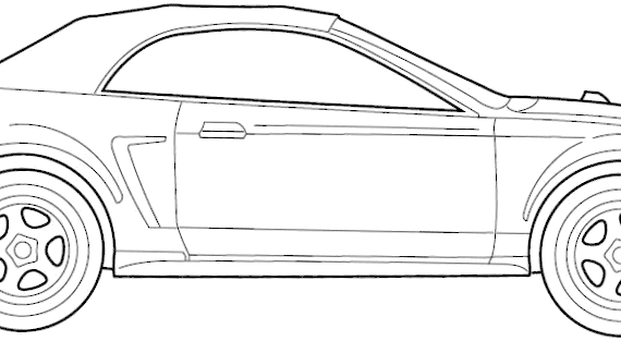 Ford Mustang Convertible (2000) - Форд - чертежи, габариты, рисунки автомобиля