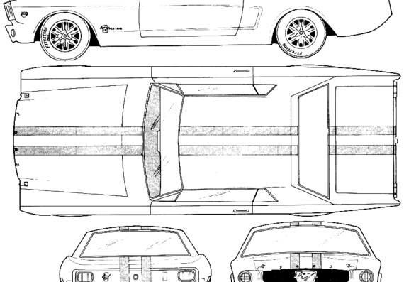Ford Mustang Coupe (1967) - Форд - чертежи, габариты, рисунки автомобиля