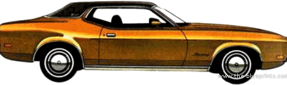 Ford Mustang Grande (1971) - Форд - чертежи, габариты, рисунки автомобиля