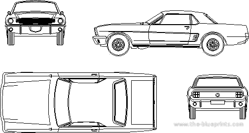 Ford Mustang Hardtop (1965) - Ford - drawings, dimensions, pictures of the car