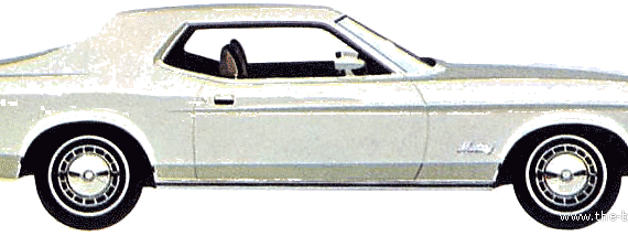 Ford Mustang Hardtop (1972) - Форд - чертежи, габариты, рисунки автомобиля