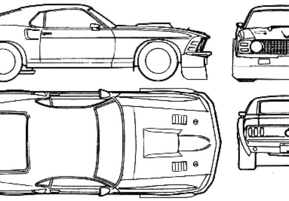 Ford Mustang Mach I Shadowfast (1969) - Форд - чертежи, габариты, рисунки автомобиля