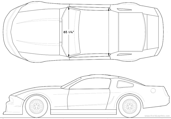 Ford Mustang NASCAR (2010) - Форд - чертежи, габариты, рисунки автомобиля