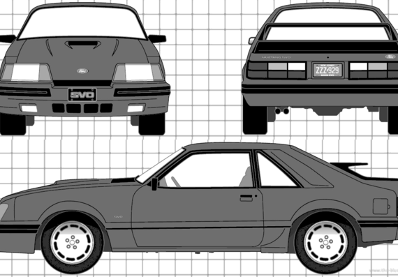 Ford Mustang SVO (1985) - Форд - чертежи, габариты, рисунки автомобиля
