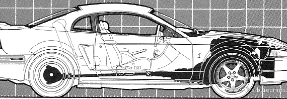 Ford Mustang SVT Cobra (1999) - Форд - чертежи, габариты, рисунки автомобиля