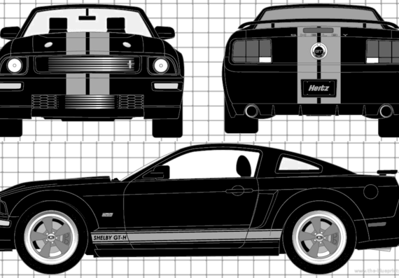 Ford Mustang Shelby GT-H (2006) - Форд - чертежи, габариты, рисунки автомобиля