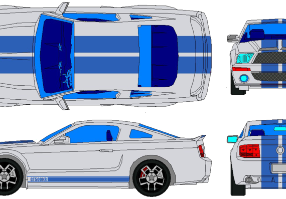Ford Mustang Shelby GT500KR - Форд - чертежи, габариты, рисунки автомобиля