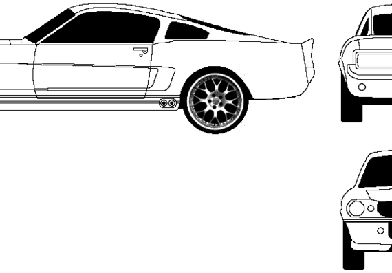 Ford Mustang Shelby GT500 Eleanor (1967) - Форд - чертежи, габариты, рисунки автомобиля