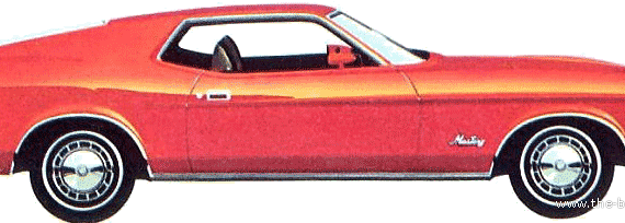 Ford Mustang SportsRoof (1972) - Форд - чертежи, габариты, рисунки автомобиля