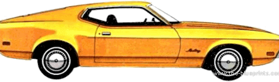 Ford Mustang Sportsroof (1971) - Форд - чертежи, габариты, рисунки автомобиля