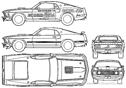 Ford Mustang Super CJ (1969) - Форд - чертежи, габариты, рисунки автомобиля