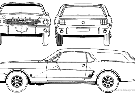 Ford Mustang Wagon (1965) - Форд - чертежи, габариты, рисунки автомобиля