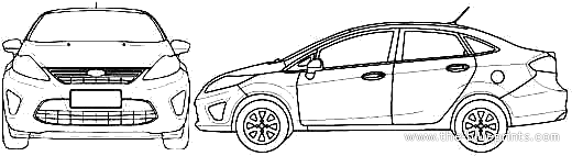 Ford New Fiesta (BR) (2011) - Форд - чертежи, габариты, рисунки автомобиля