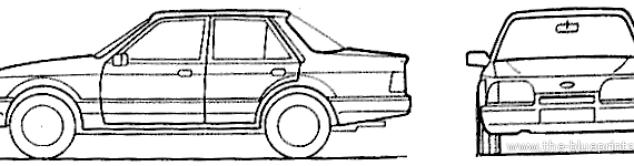 Ford Orion Mk.I (1984) - Форд - чертежи, габариты, рисунки автомобиля