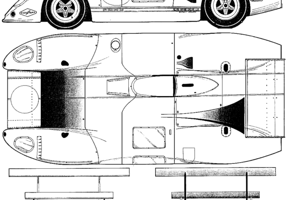 Ford P69 (1968) - Форд - чертежи, габариты, рисунки автомобиля