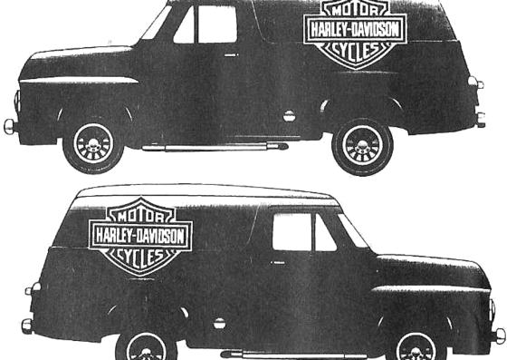 Ford Panel Delivery Harley Davidson (1955) - Форд - чертежи, габариты, рисунки автомобиля